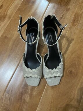 Liz Claiborne Babbler Women's Sand Wedge Espadrille Ankle Strap Sandals Size 7